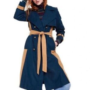 La Ligne x Target | Navy Khaki Side Stripe Trench Coat